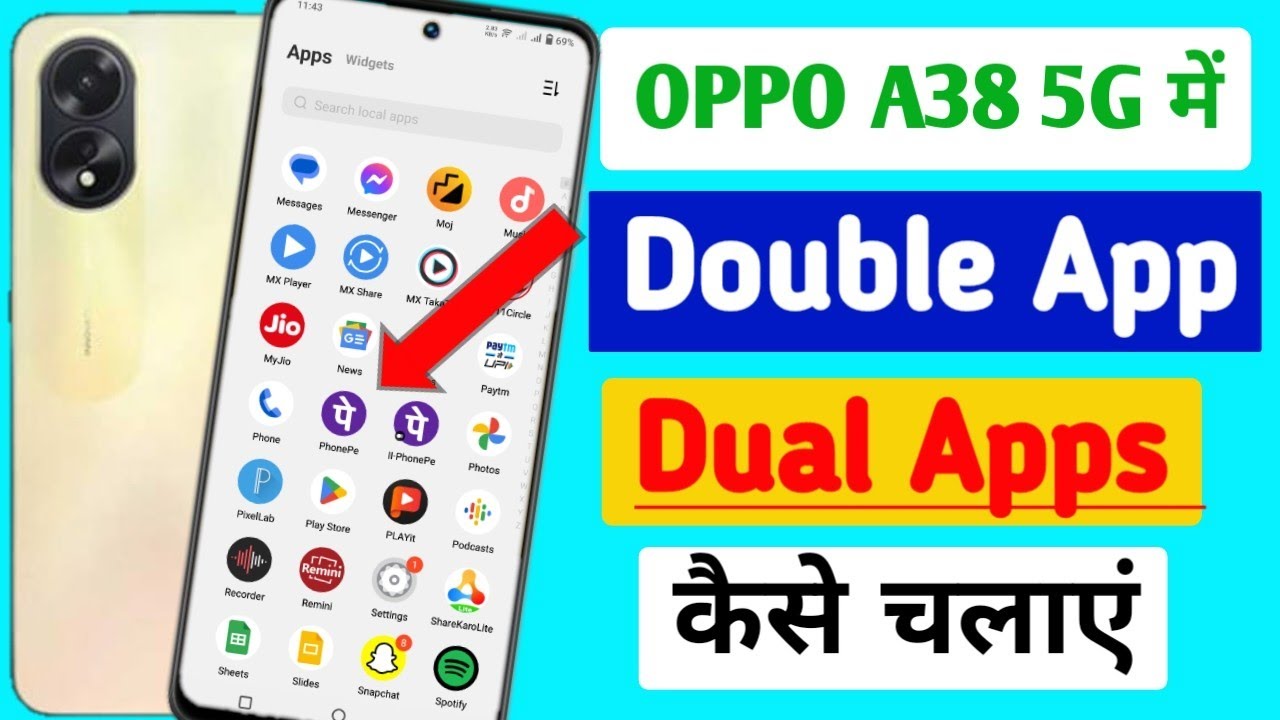 Oppo a38 5g me dual apps kaise kare / how to dual apps in oppo a38 5g me //