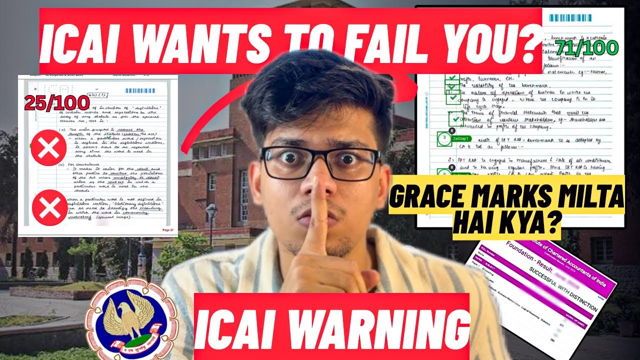 ICAI wants to FAIL you!? Warning for JAN 2026|ICAI on grace marks| CA foundation Jan 26| CA exam