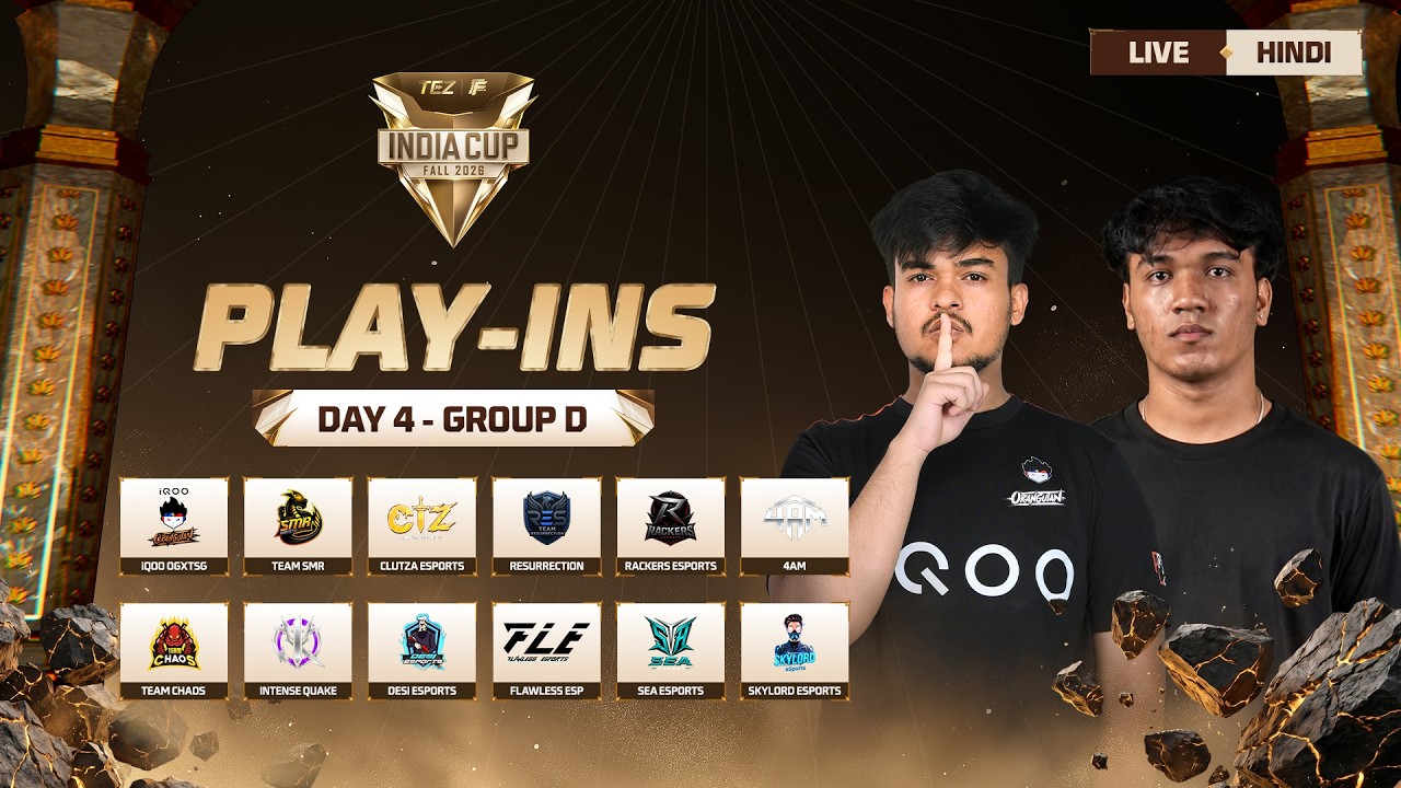 🔴 [HINDI] TEZ FFMIC 2026 Fall | Play-Ins Day 4 | Group D