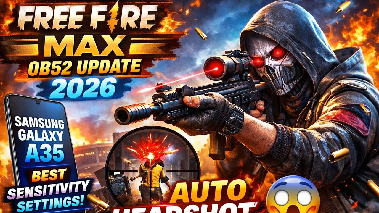FREE FIRE MAX OB52 Update 2026 🔥 Samsung Galaxy A35 Best Sensitivity Settings 😱 Auto Headshot Trick