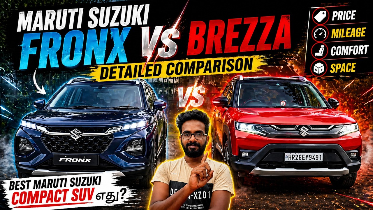 Maruti Suzuki Fronx vs Brezza Tamil Review | Price | Variants | Mileage | Interior