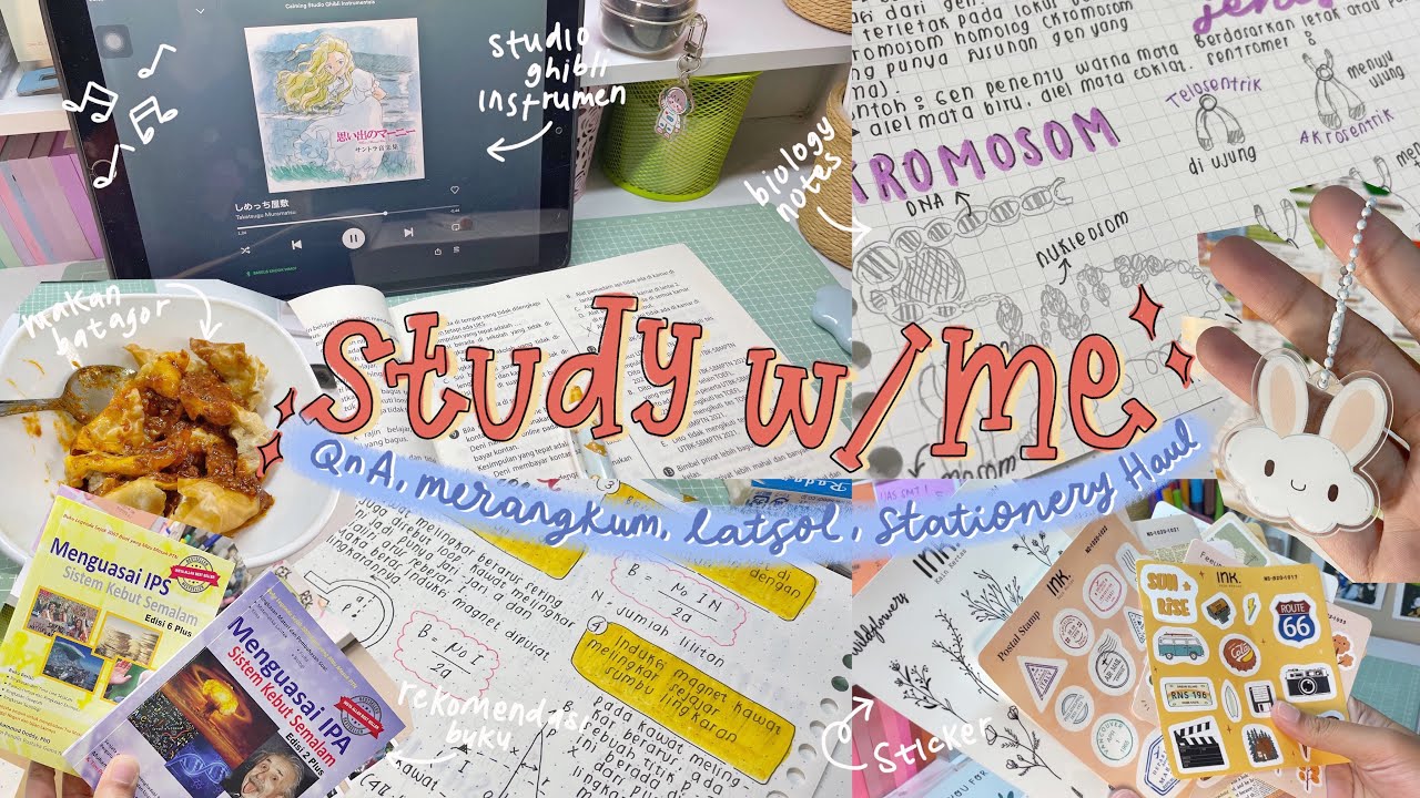 QnA, Summarizing Material, Latsol, Stationery Haul🐰✏️ | Study With Me #22🇲🇨