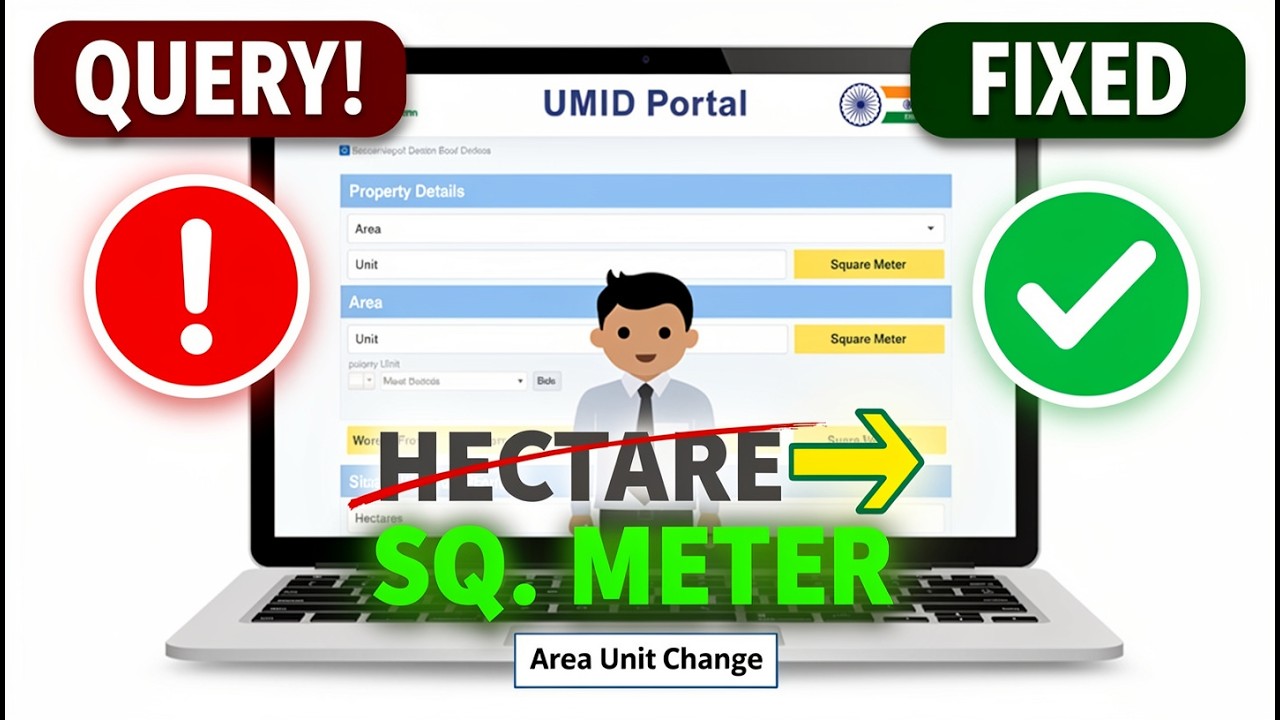 UMMID Portal Waqf Board Query Fix: Hectare ko Square Meter Kaise Kare (Step-by-Step)