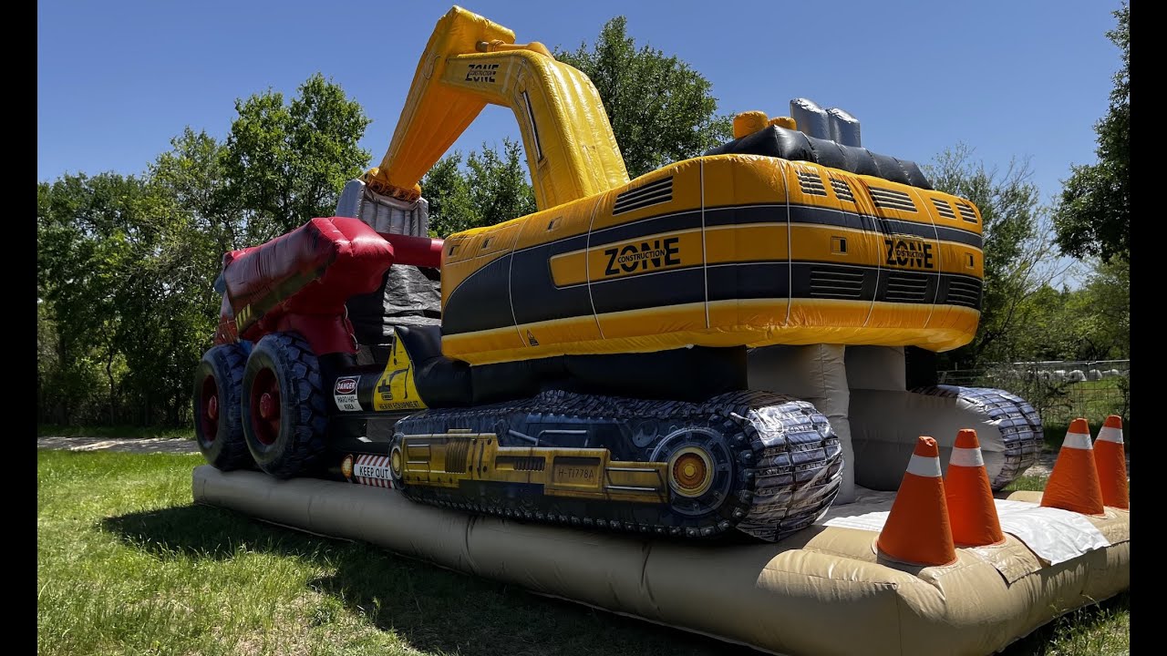 Inflatable Construction Zone Obstacle Course Bounce House | Sky High Party Rentals