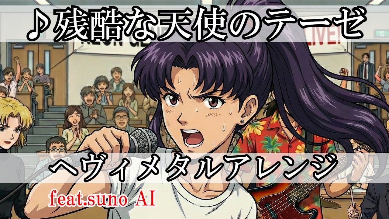 高橋洋子『残酷な天使のテーゼ』AIでヘヴィメタルアレンジにしてみた