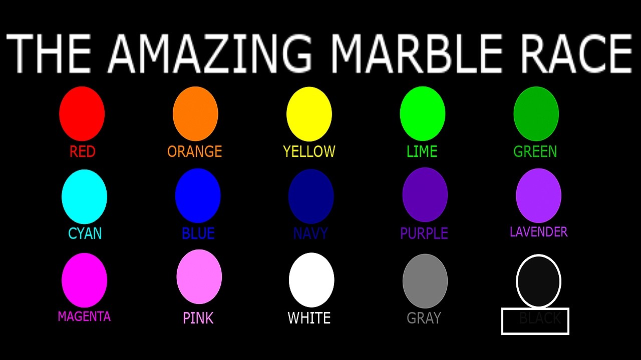 The Amazing 15 Colors Marble Race in Algodoo