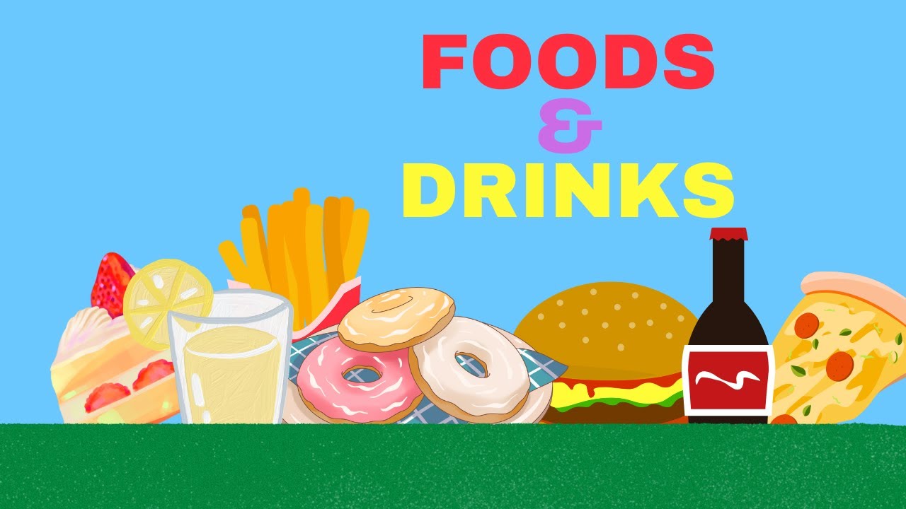 🥤🍎 Learn Foods & Drinks Vocabulary in English. Fun ESL Lesson for Kids and Beginners!