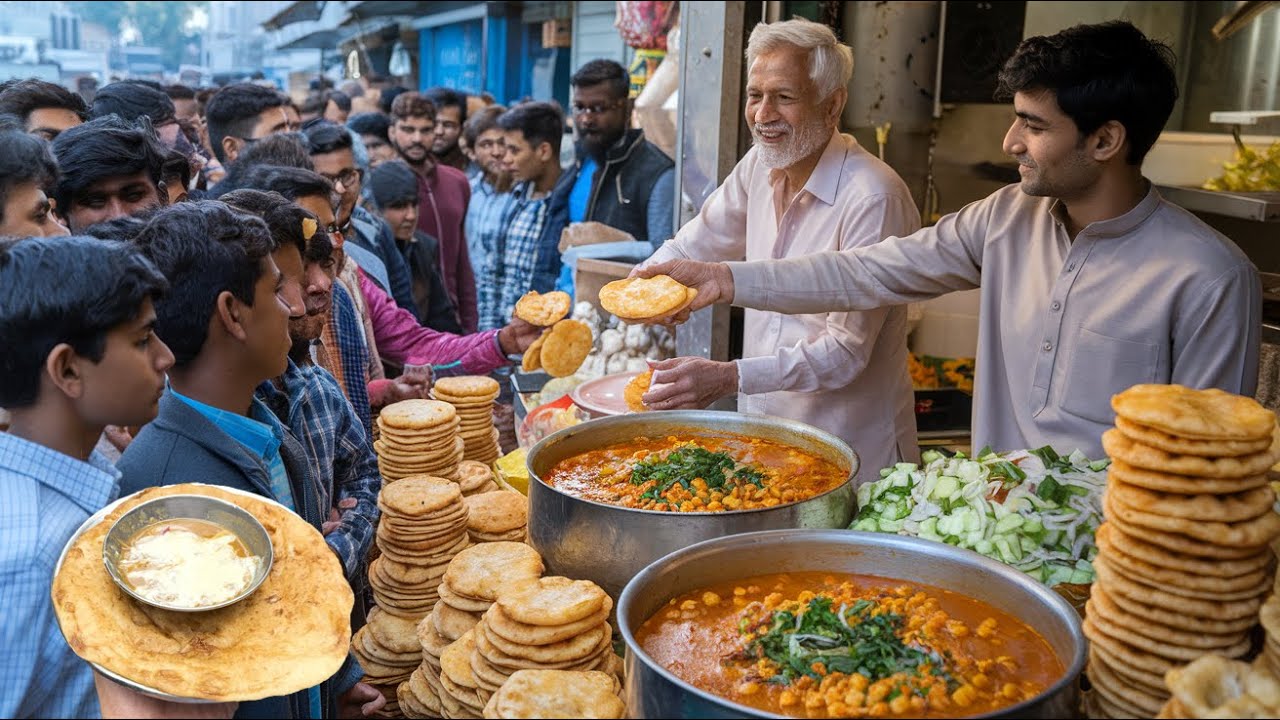 72 YEAR'S OLD ROADSIDE DHABA | PAKISTAN KE MOST UNIQUE CHOLE BHATURE | DESI PAKISTANI BREAKFAST