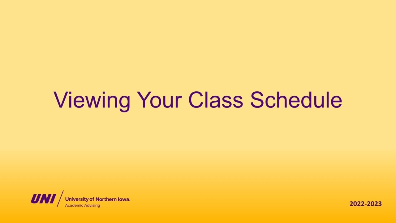 Viewing Your Class Schedule