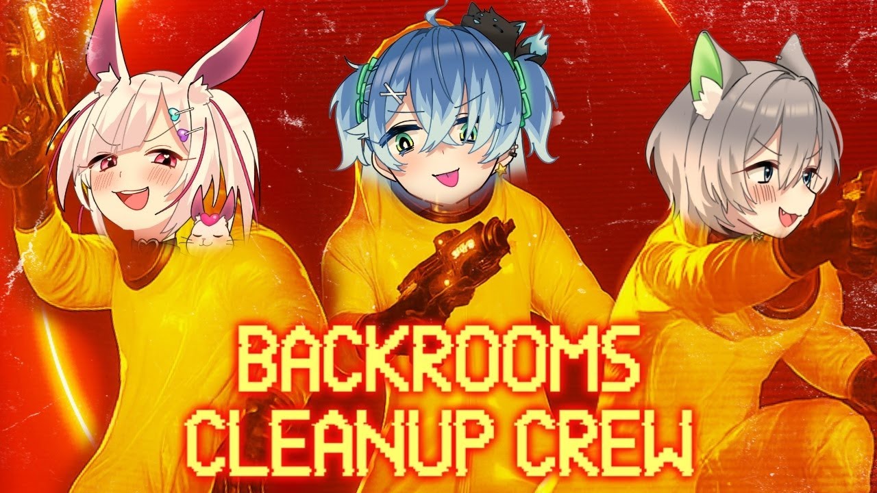 何かが起きるバックルームを掃除する「Backrooms Cleanup Crew」面白ホラーゲーム実況｜Twismic Vtuber JP/ES @灰ノ鼠 しなの @Kei Ch.白兎ケイ