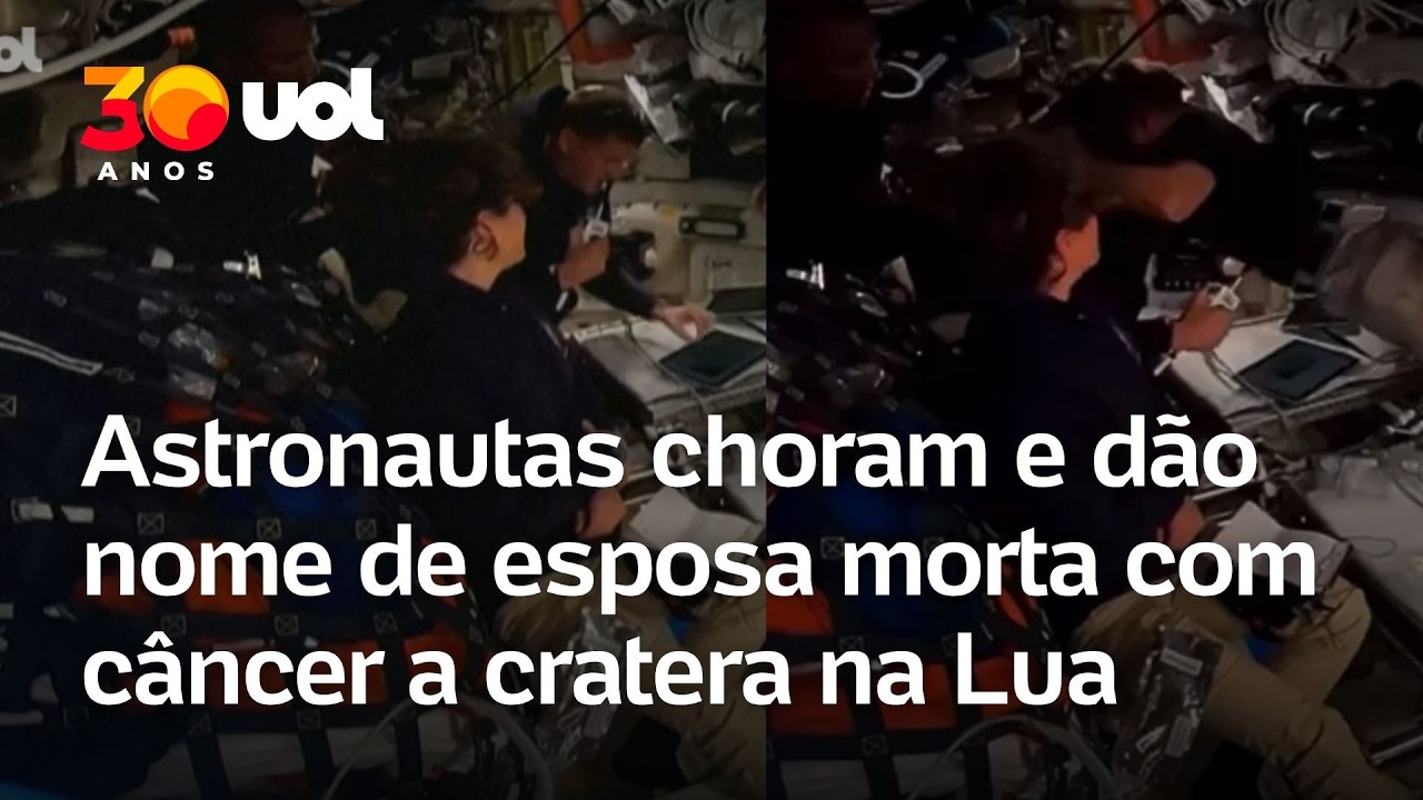 Astronautas da Artemis 2 choram e d&atilde;o nome de esposa morta com c&acirc;ncer a cratera na Lua