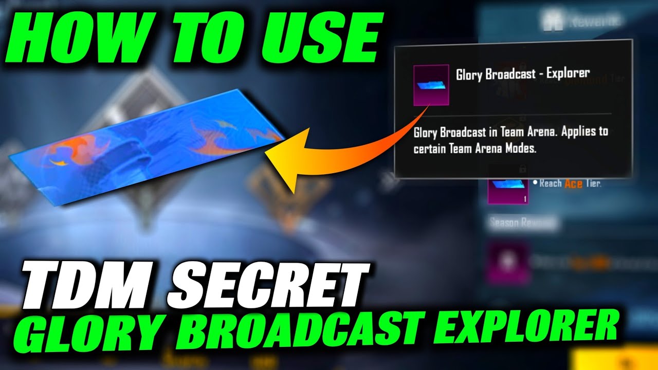 How To Use Glory Broadcast Explorer in BGMI | Glory Broadcast Defender Use in BGMI