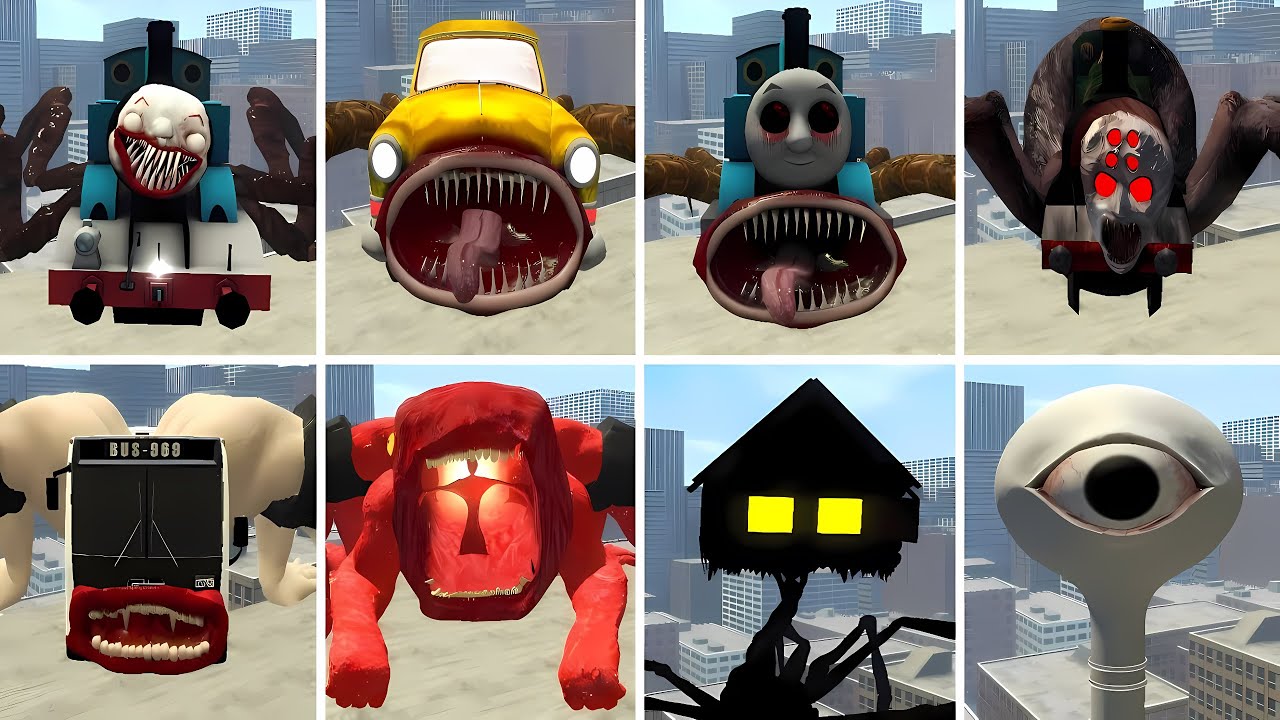 Monster Battle: CAR EATER,TRAIN EATER BUILDER,SEA EATER,CURSED THOMAS,HOUSE HEAD,BLOOP IN GMOD!!!
