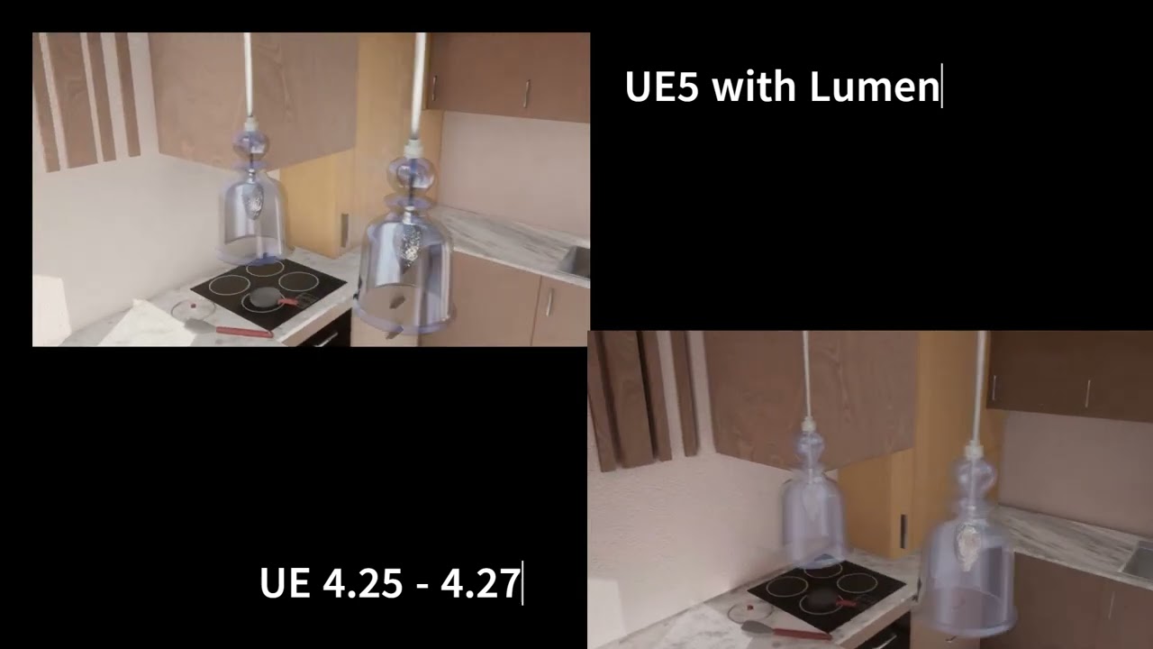 UE4 Lighting/UE5 Lumen Comparison Small Kitchen
