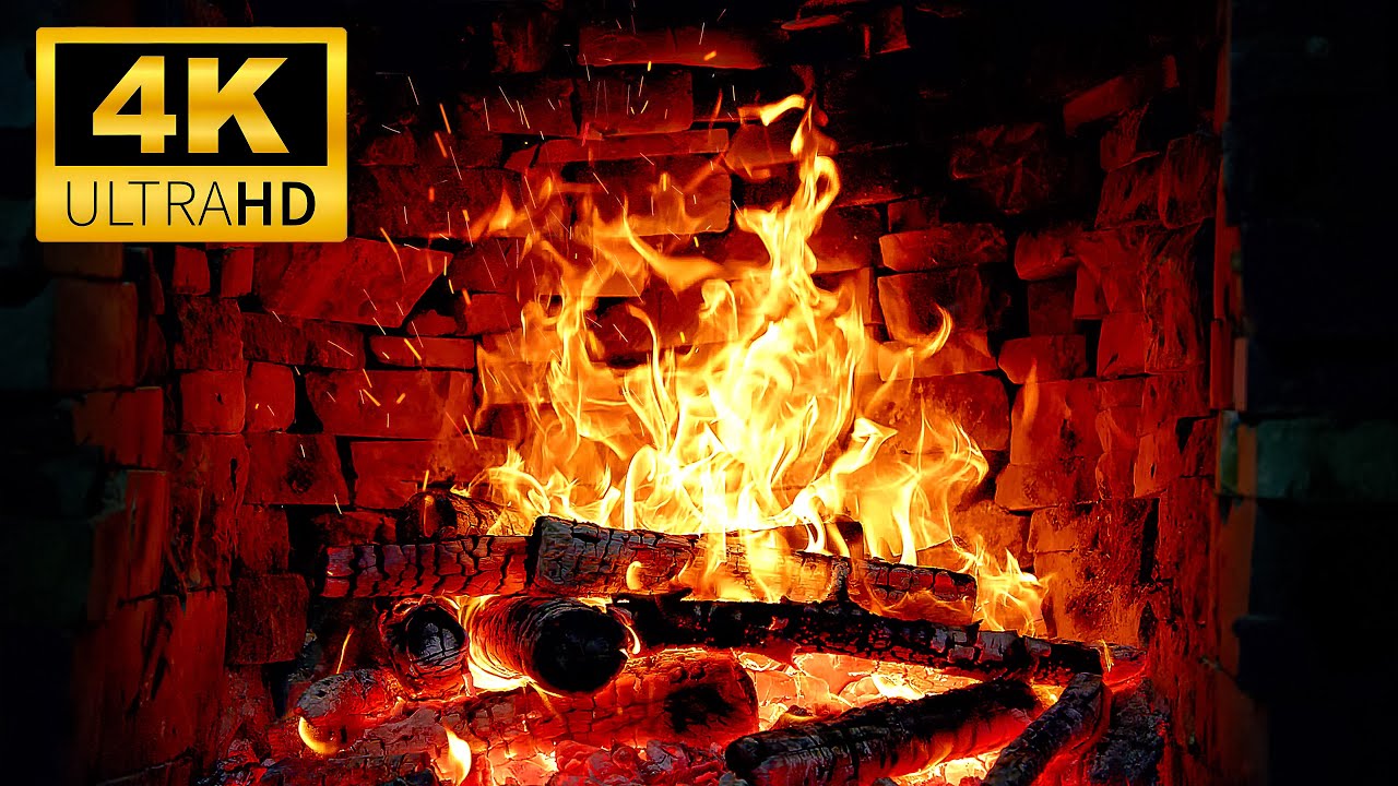 Cozy Fireplace in March🔥Warm Fireplace Ambience with Soft Crackling Fire (4K)🔥Relaxing Fire Sounds