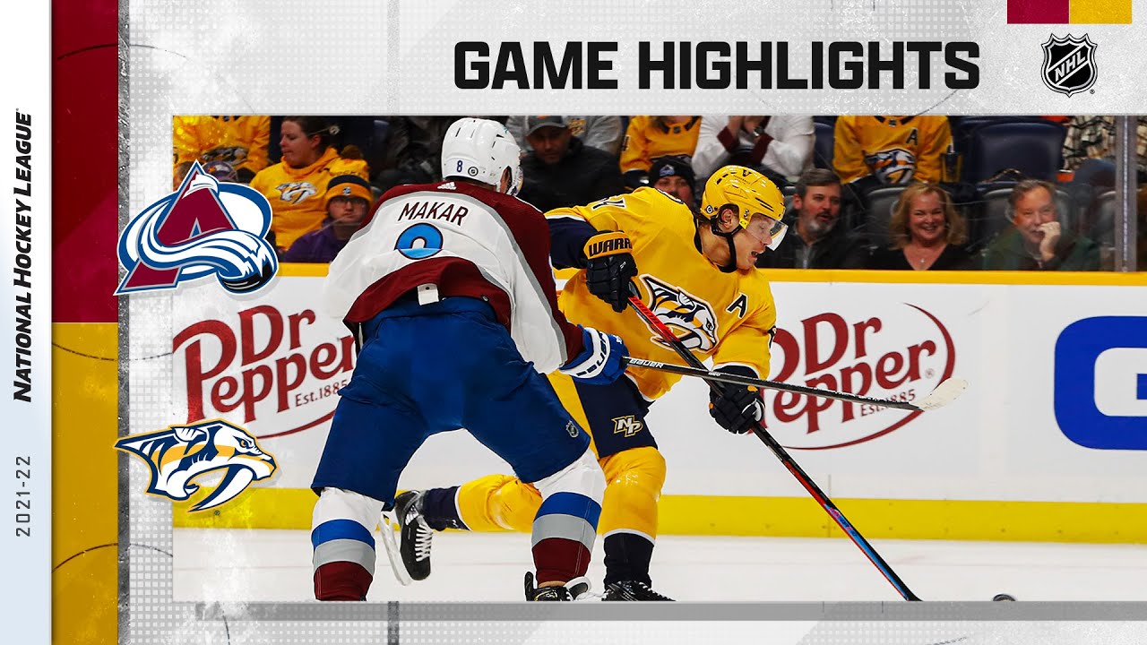 Avalanche @ Predators 1/11/22 | NHL Highlights