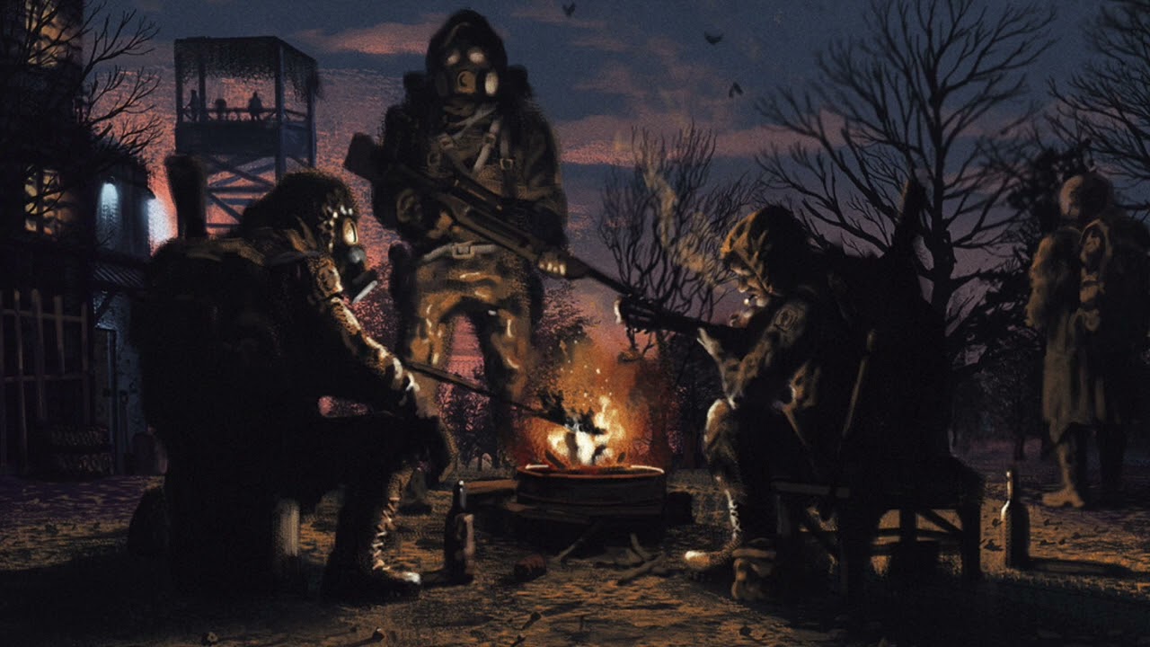 1 Hour of Post Apocalyptic Acoustic Guitar (S.T.A.L.K.E.R Inspired with campfire and wind ambience)