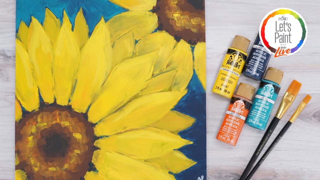 Let's Paint Live: Sunflower Fields Painting Tutorial