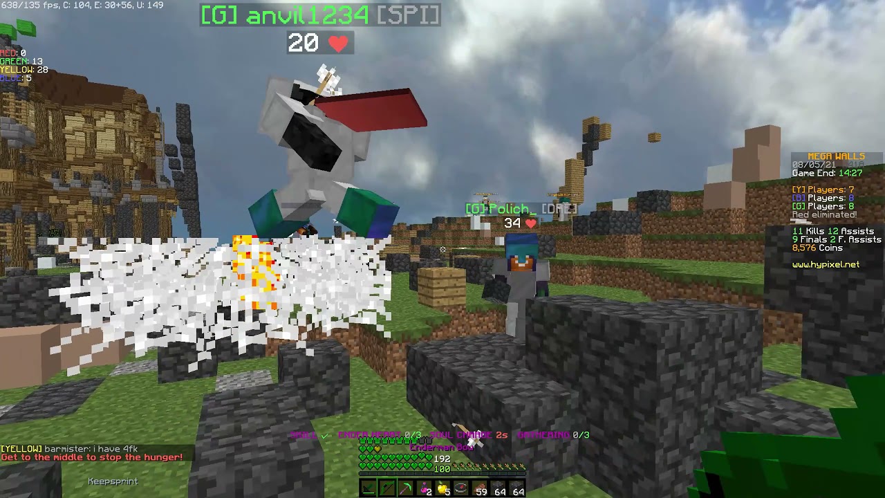1V7 HUNTER CLUTCH + INTENSE GAMES & TRIPLE FINAL - Hypixel Mega Walls #114