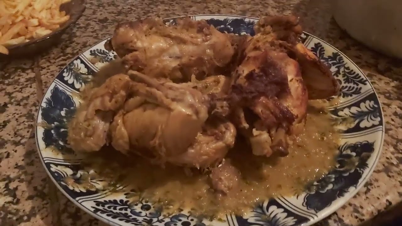 الدجاج مقلى بالبطاطا poulet aux frites