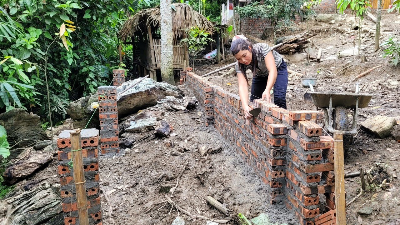 Build a foundation for the new chicken coop made of bricks and cement  - Peaceful Life