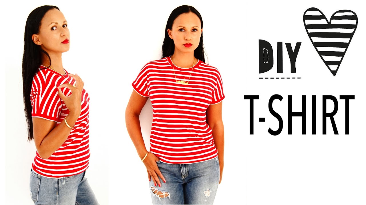 T-Shirt nähen ohne Schnittmuster / DIY MODE Nähanleitung