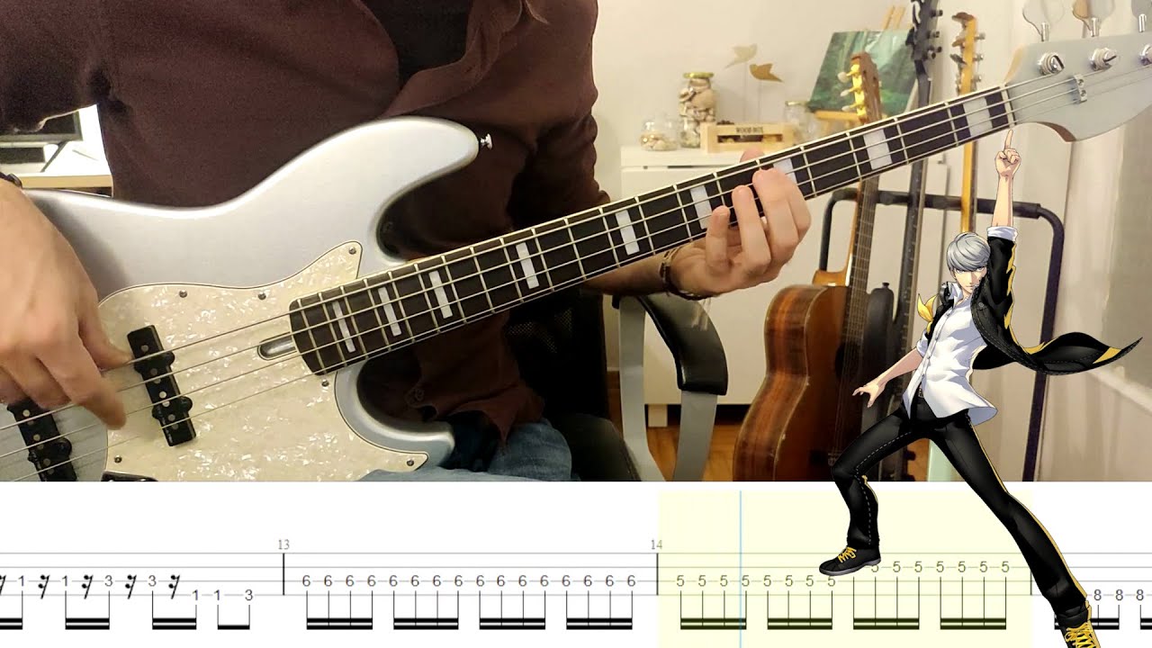 Persona 4 Golden - Time to Make History [Bass Cover with Play Along Tabs in Video]