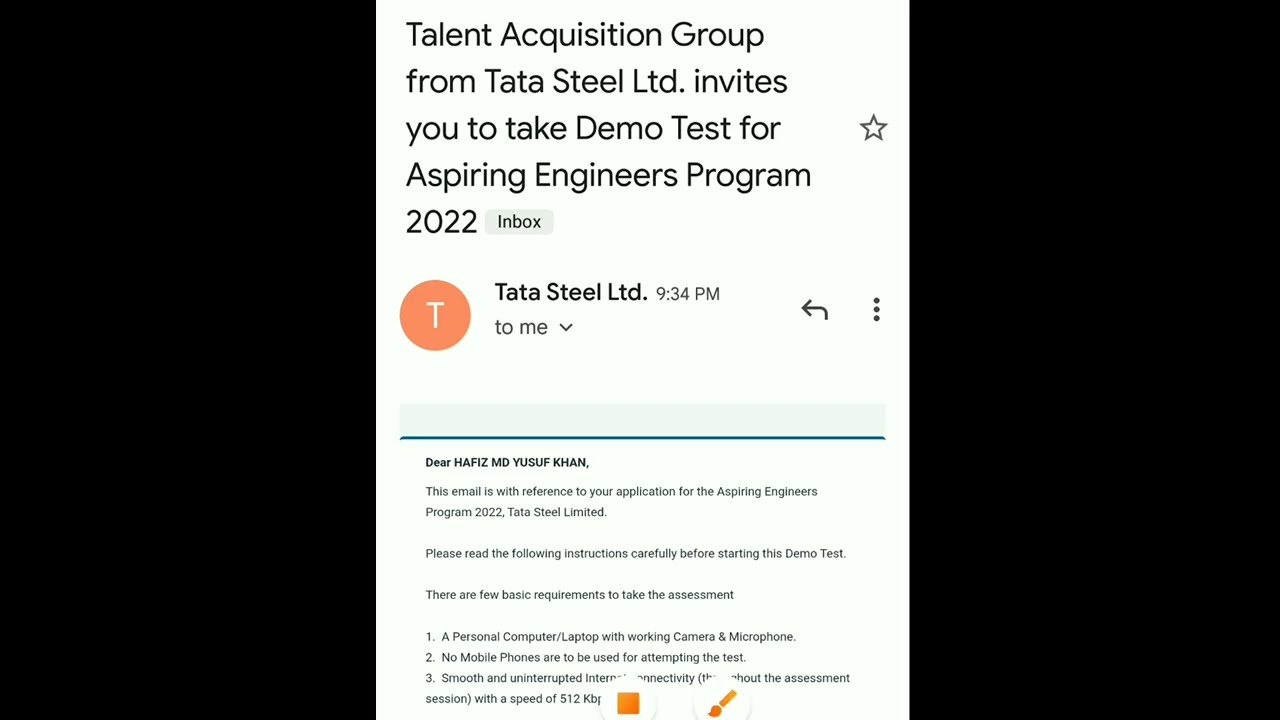TATA Steel Ltd invites you to take Demo Test for Aspiring Engineers Program 2022 | TATA Steel AET