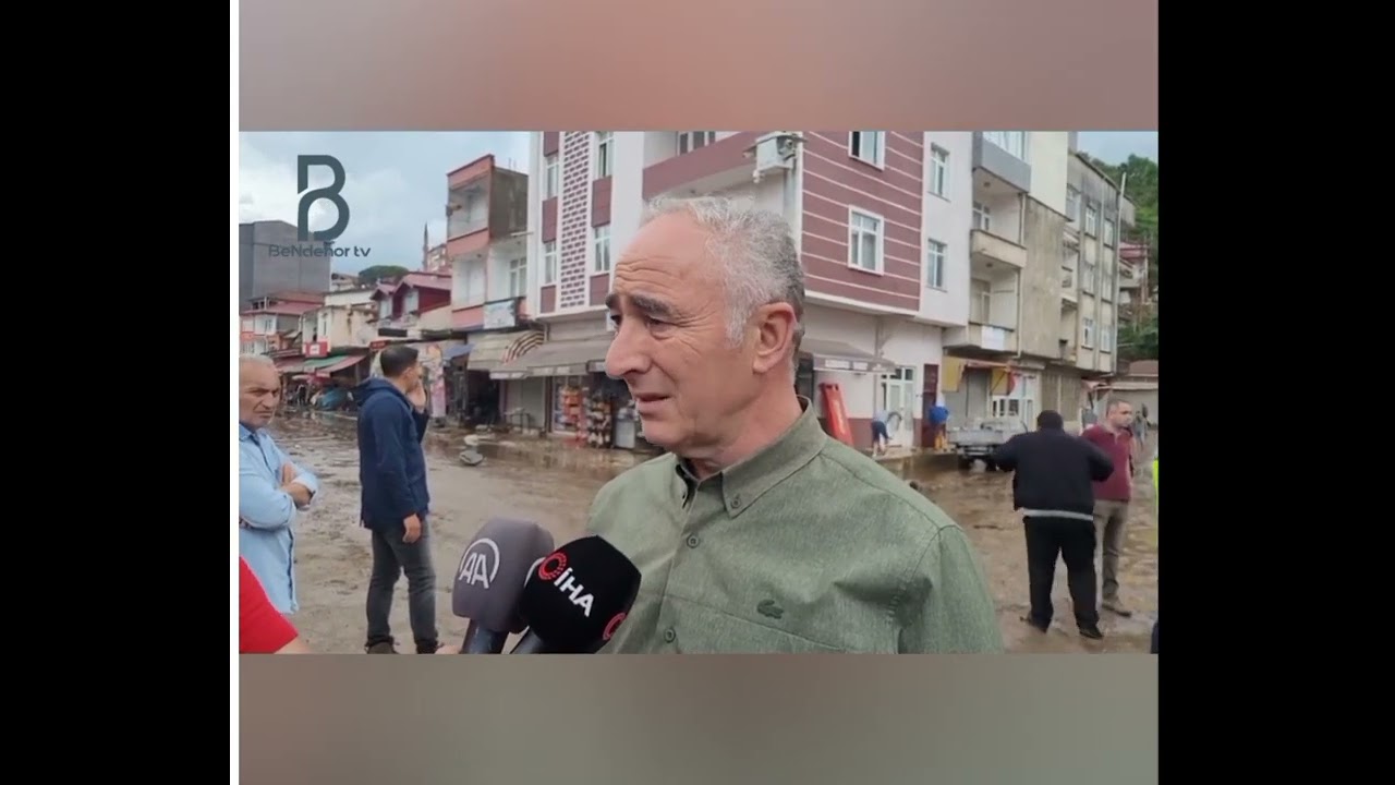 Piraziz'de dere taştı ev ve iş yerleri su altında kaldı