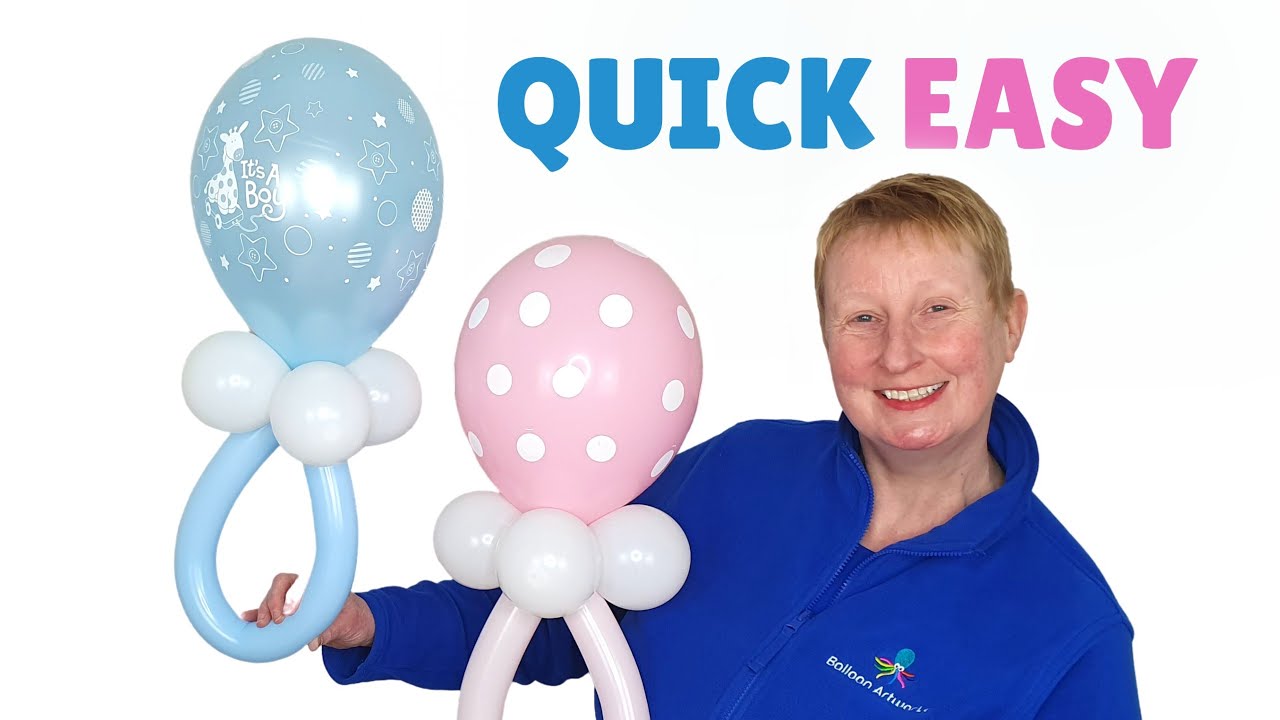 How to Make a PACIFIER BALLOON - Baby Shower Decorations