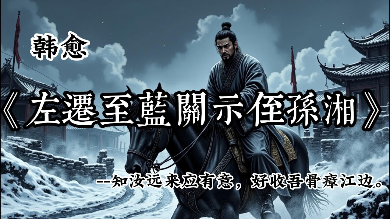韓愈的千古絕唱《左遷至藍關示侄孫湘》從詩句到歷史，韓愈的忠直與悲劇！#詩詞 #古詩詞 #文學解析 #歷史故事