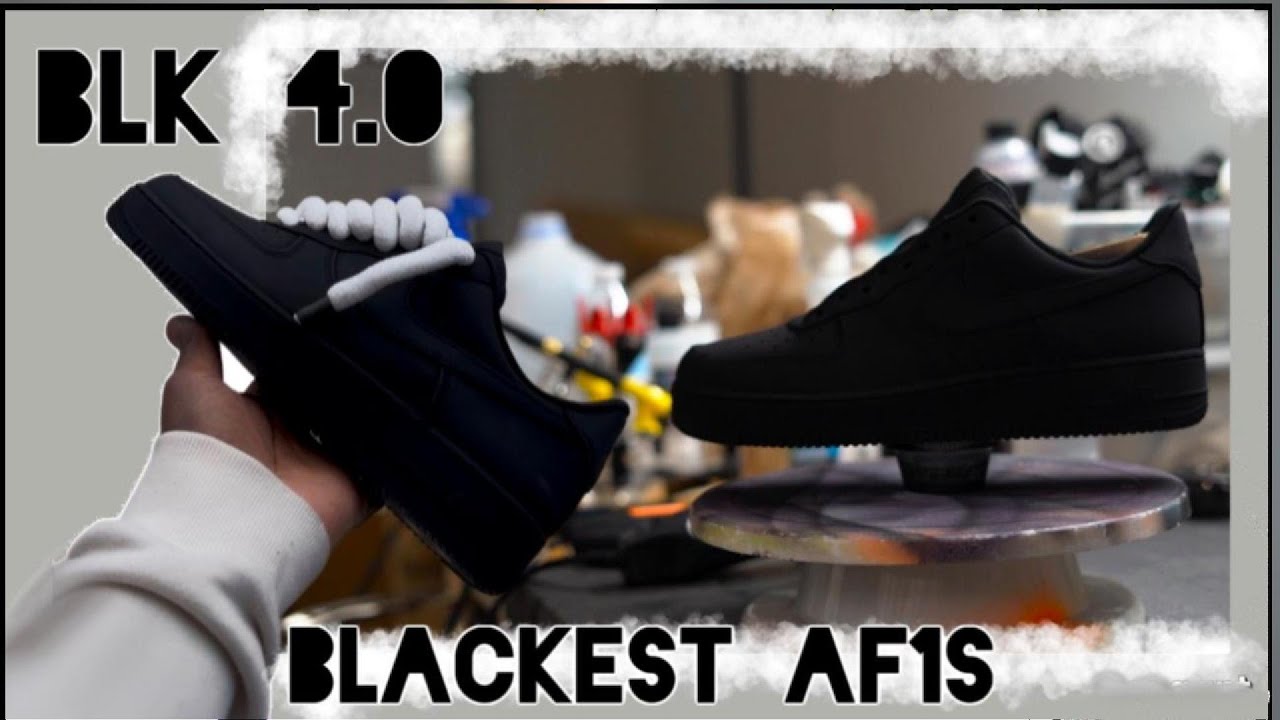Custom BLK 4.0 AF1s. The blackest AF1s in the world!