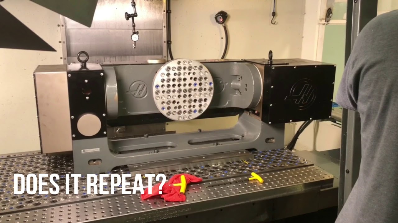 Quick Change A Haas TR210 Trunnion with Elijah Tooling Quick Change Plates