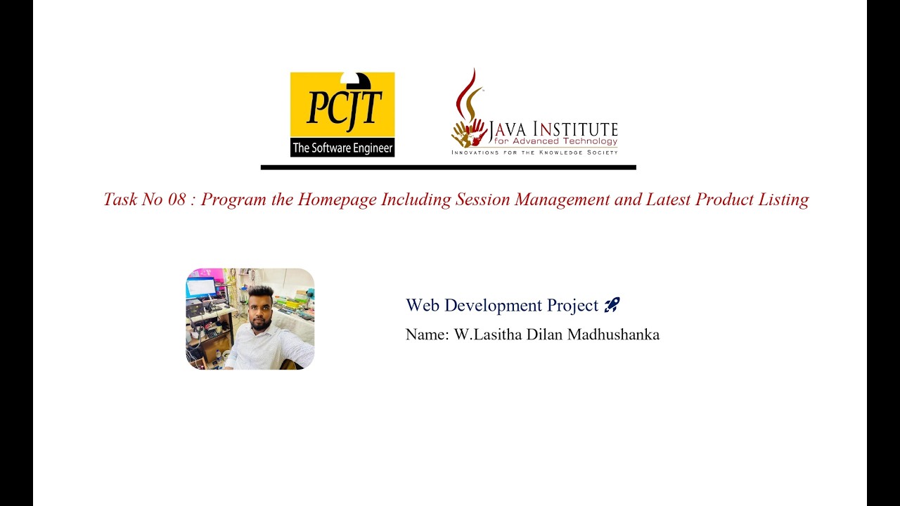 Task No 08 : Program the Homepage Including Session Management and Latest Product Listing