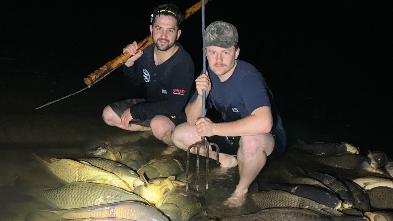 Spearfishing GIANT Carp at Night!!