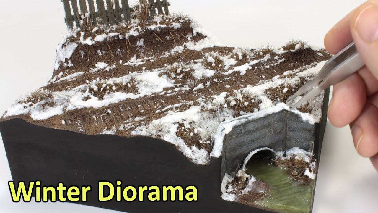 Как сделать реалистичную зимнюю диораму - (Подставка для дисплея) - DIY