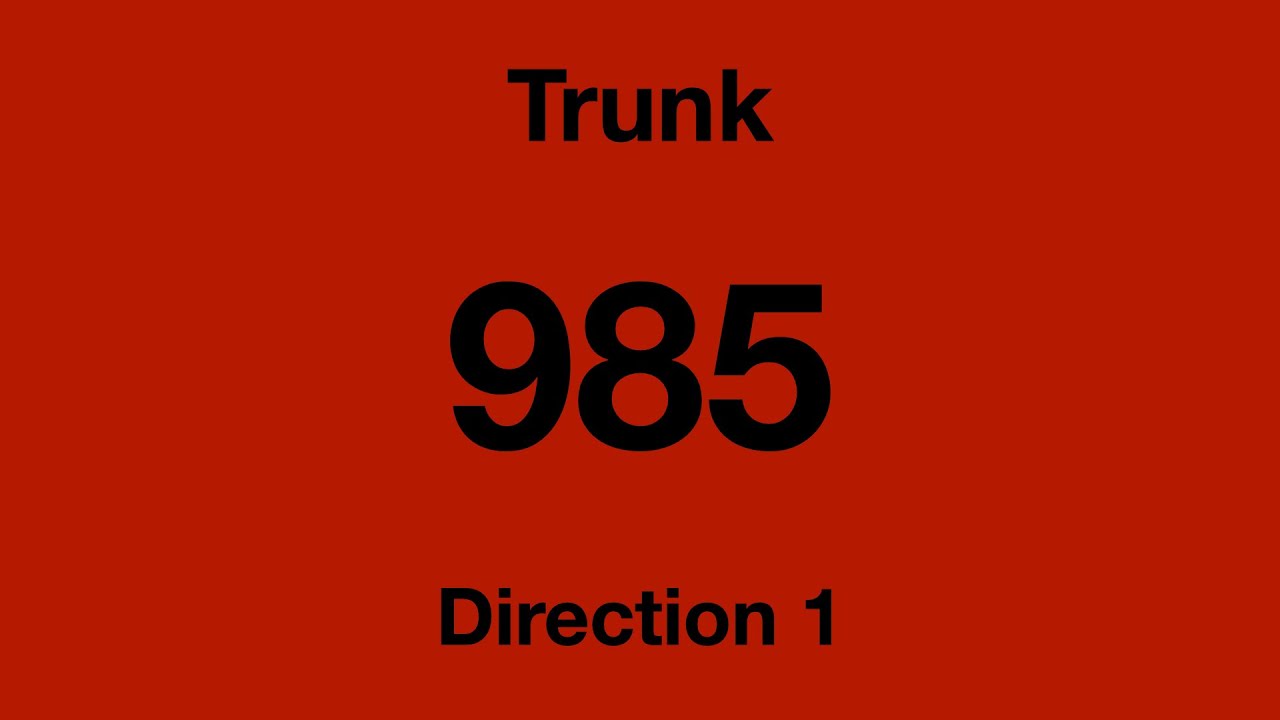 [SMRT Buses] Trunk Bus Service 985 - Direction 1 Hyperlapse