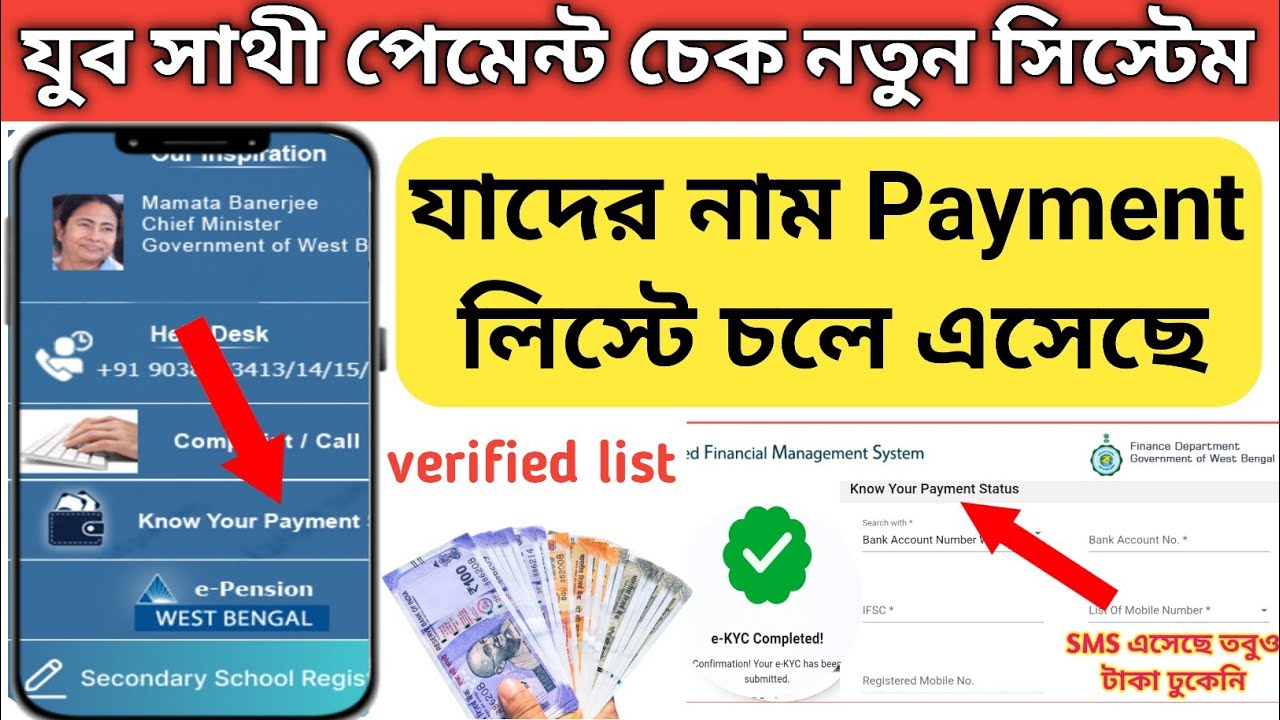 যুব সাথী পেমেন্ট চেক  নতুন সিস্টেম,যাদের নাম পেমেন্ট লিস্টে চলে এসেছে | Jubo Saathi payment list |
