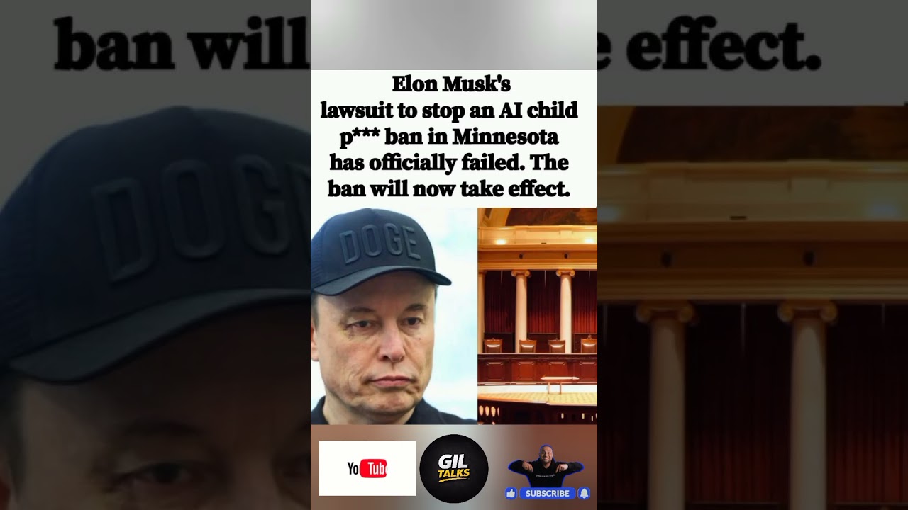 ⚖️🤖 ELON MUSK LOSES AI LAW BATTLE &mdash; MINNESOTA'S CHILD SAFETY LAW STARTS TODAY!#shorts