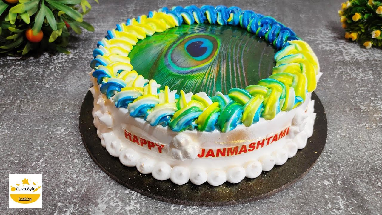 Janmashtami Special Photo Cake | Eggless cake recipe | How to make  Photo Cake  | Krishna's Cake