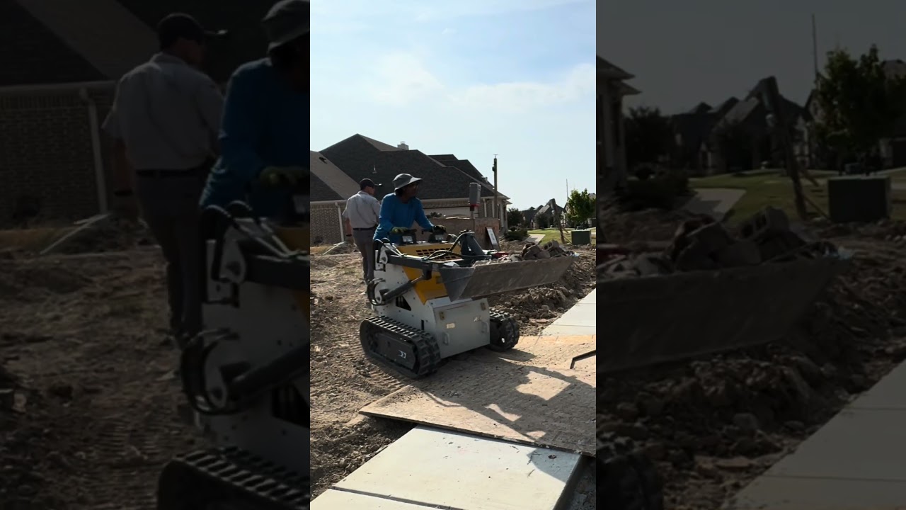 Brick & concrete cleanup for a new home build! #HamiltonHauling #ConcreteRemoval #miniskidsteer