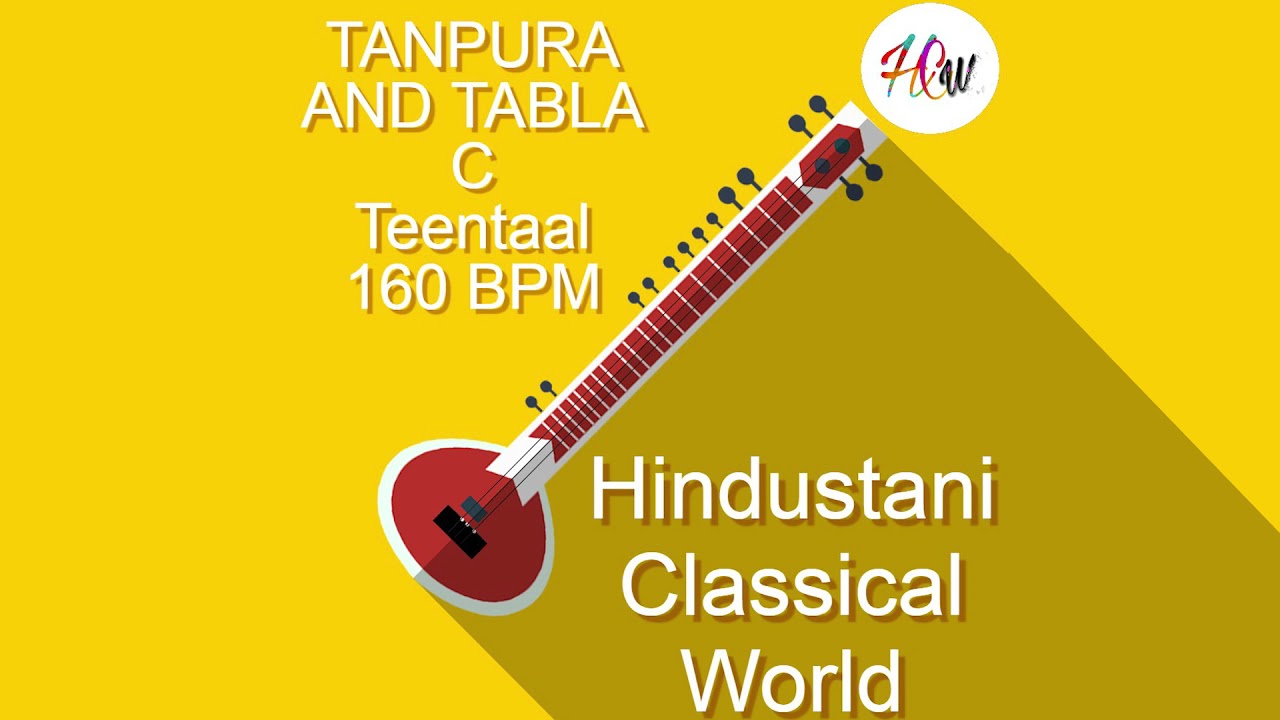 Tabla and Tanpura Scale C | Teen Taal 160 BPM madhya laya scale C