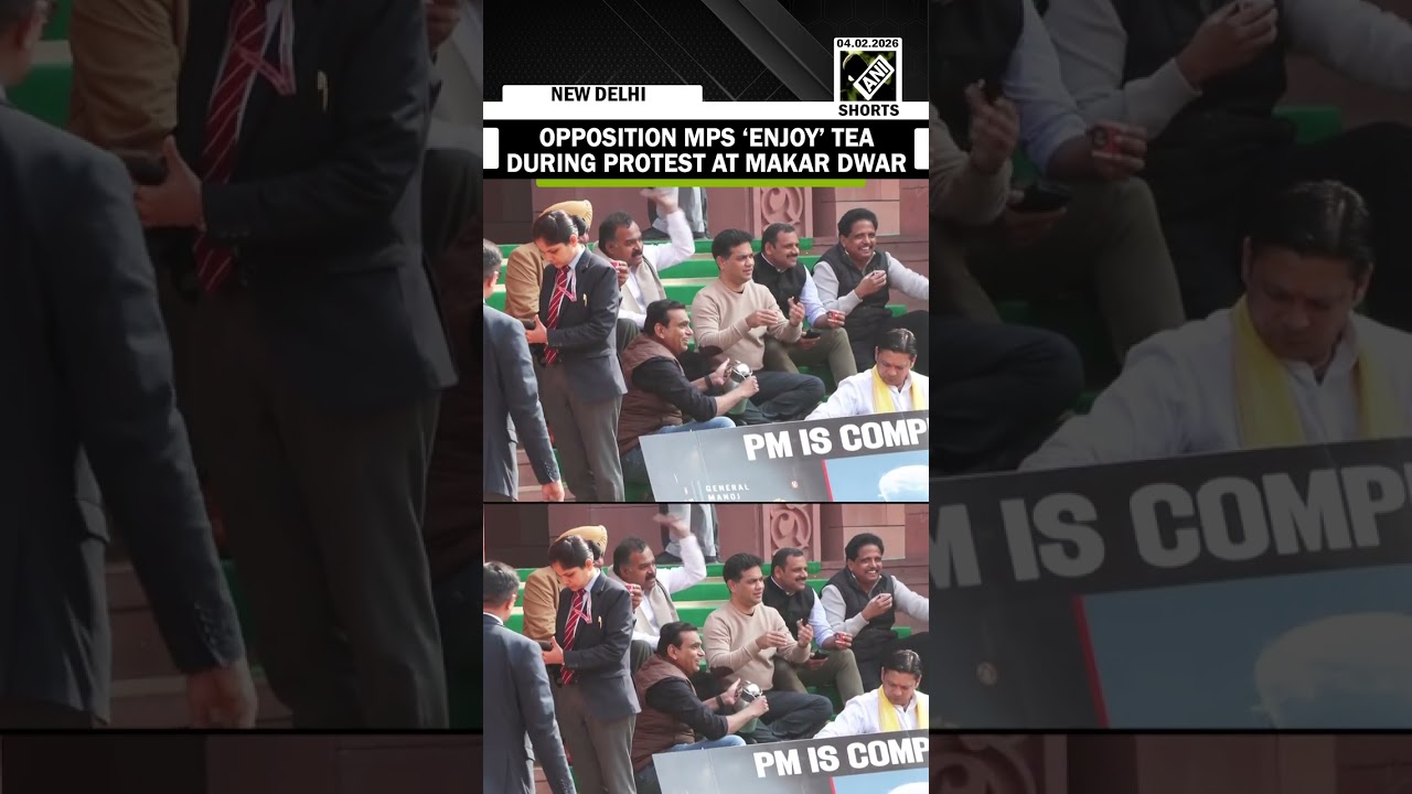 WATCH: Opposition MPs partake in tea During protest at Makar Dwar