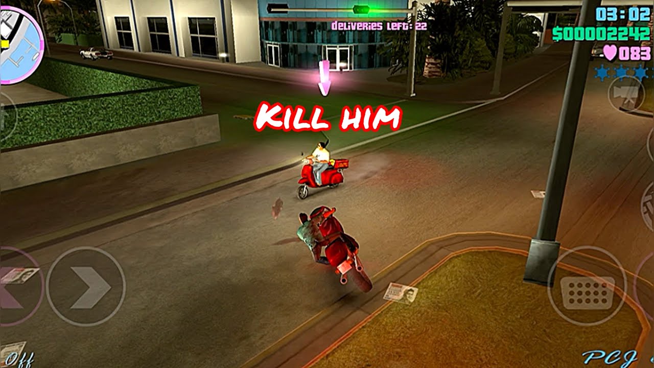 Gta Vice City Road Kill Mission | Pizza 🍕Delivery Man Kill Him In Gta Vice City |Gamerz Adarsh 
