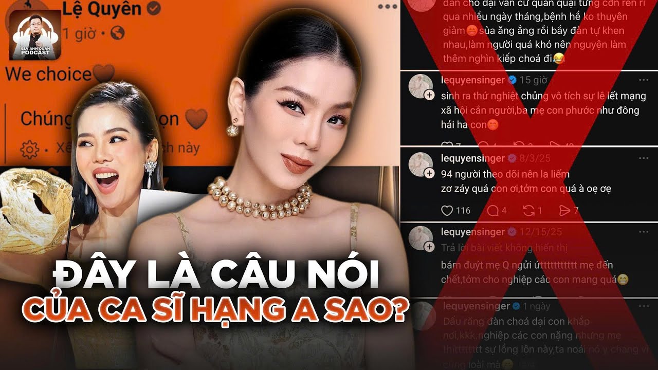 CA SĨ LỆ QUYÊN CHỬI FAN LÀ ĐỒ C.H.Ó DẠI, VĂNG TỤC, KHI BỊ CHỈ TRÍCH THÌ “TÔI KHÔNG LÀM GÌ SAI”?