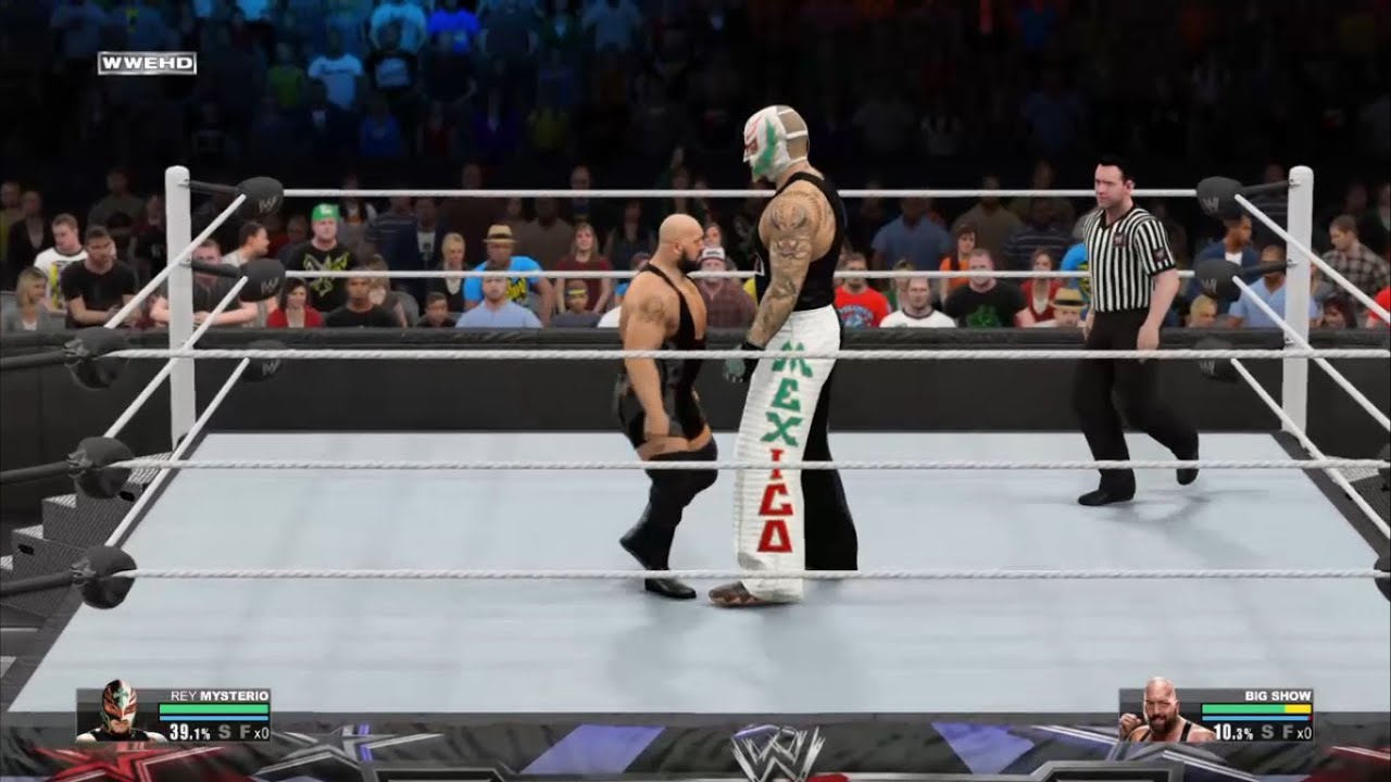 WWE 2K15 Gimmick Switch: Giant Rey Mysterio vs Mini Big Show (PS4)