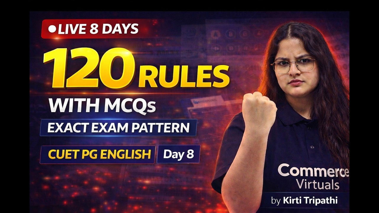 120 English Rules Bootcamp – Day 8 🔴 | CUET PG Exact Pattern MCQs