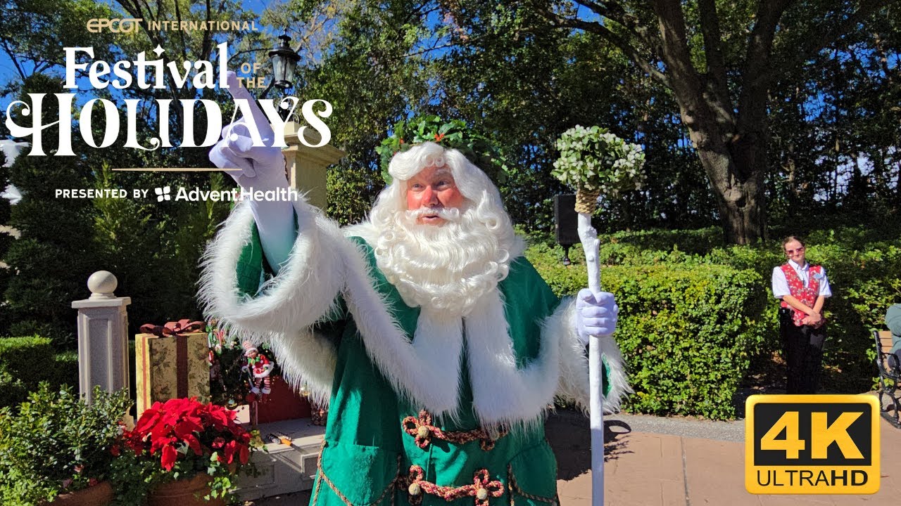 Father Christmas Storyteller EPCOT International Festival of the Holidays 2024 4K Disney Christmas