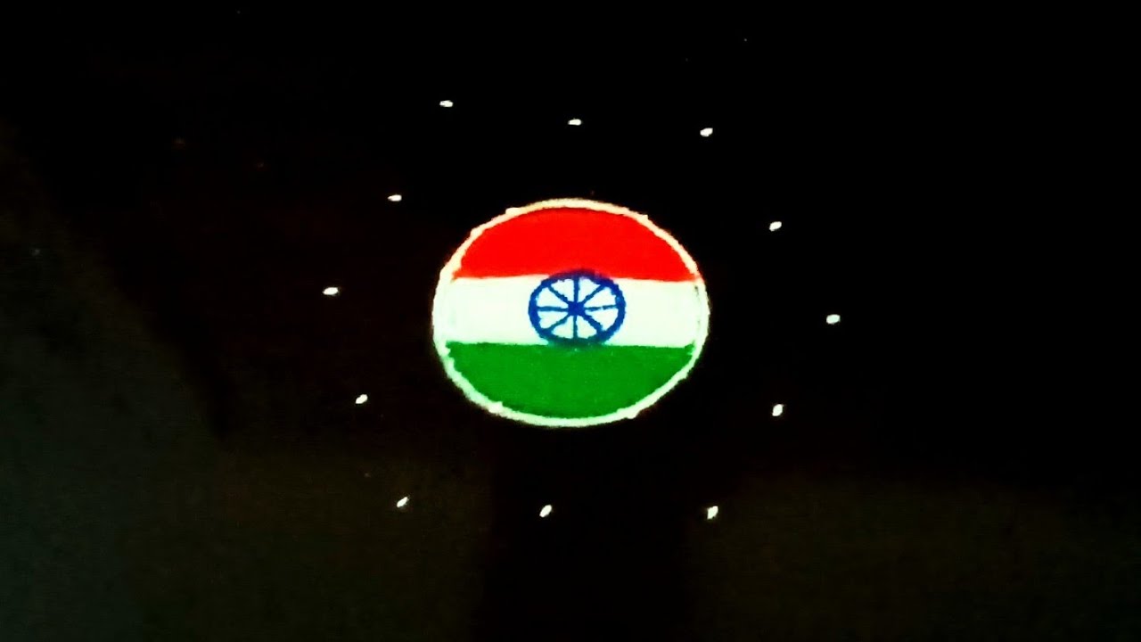 Simple republic day special rangoli with k