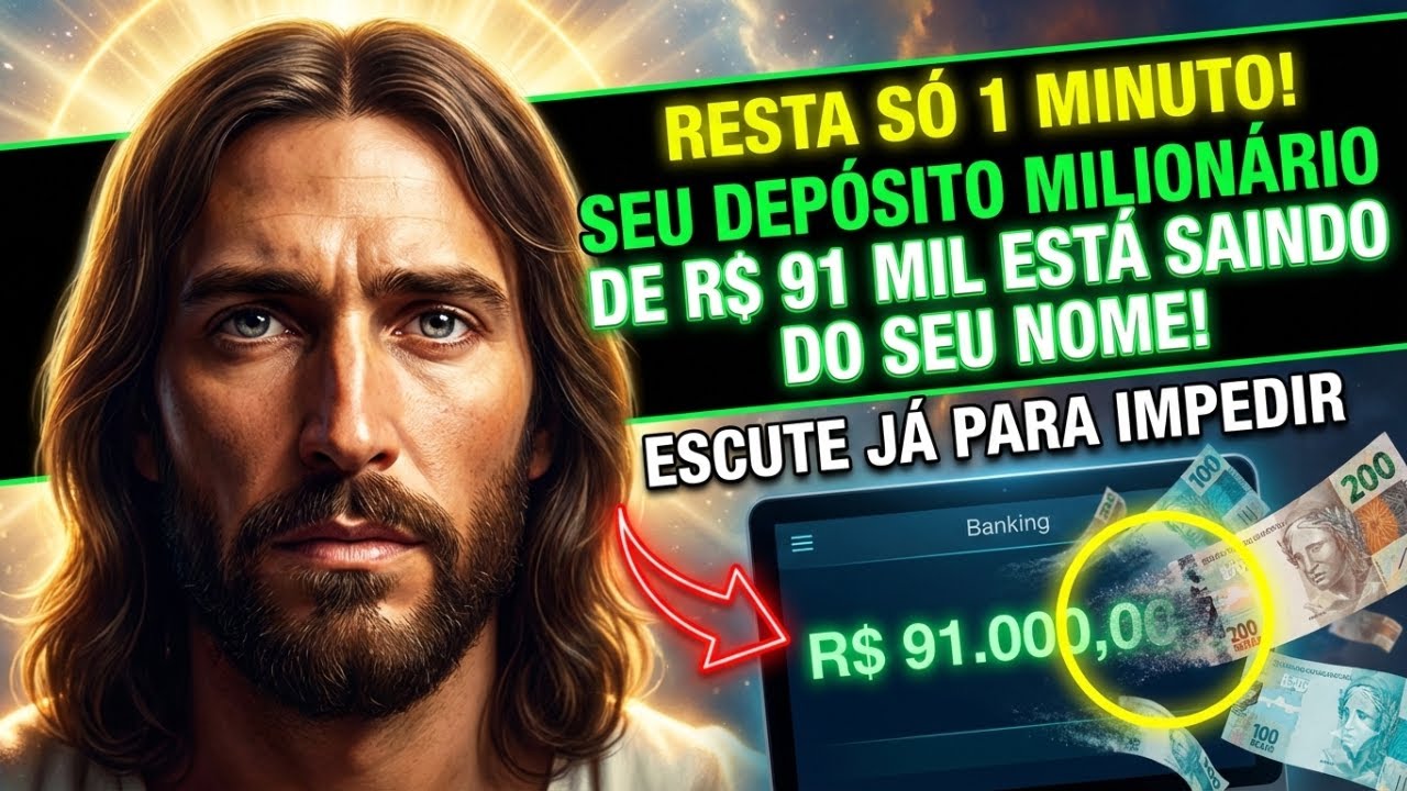 DEUS DIZ: SEU DEPÓSITO MILIONÁRIO DE R$ 91 MIL ESTÁ SAINDO DO SEU NOME, RESTA 1 MINUTO PARA IMPEDIR!
